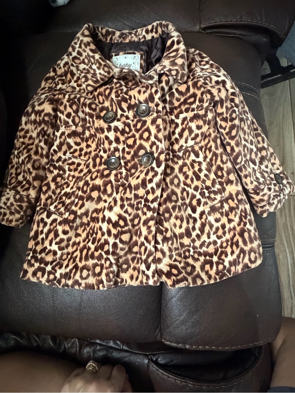 Babygap Kids Leopard Print Double-Breasted Coat - Brown
